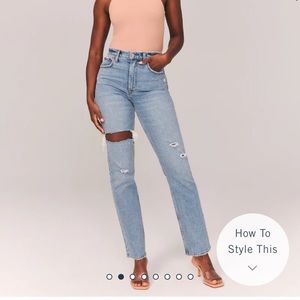 Abercrombie Curve Love 90s Ultra High Rise Straight Jeans